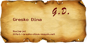 Gresko Dina névjegykártya